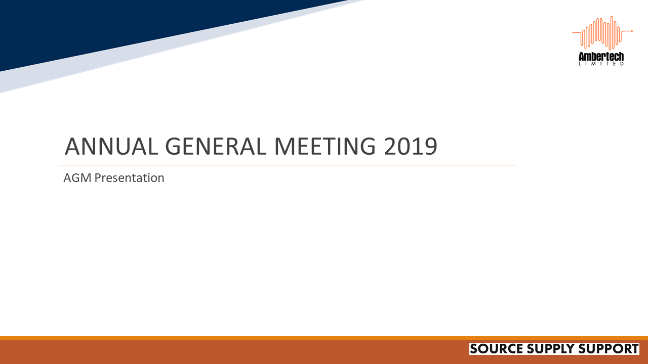 AGM Presentation November 2019